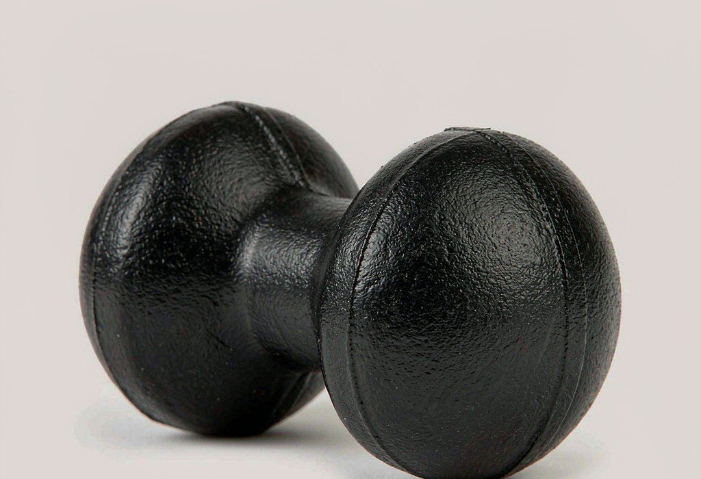 Round-head dumbbell pair with a smooth coated finish